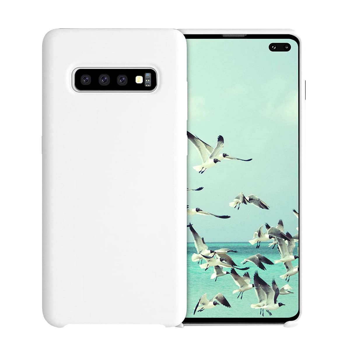 LIRAMARK Liquid Silicone Soft Back Cover Case for Samsung Galaxy S10 Plus / S10+ (White) (B082ZSRQJG) Amazon Price History, Amazon Price Tracker