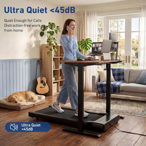 Image of DeerRun Walking Pad with 6% Incline, 3 in 1 Under Desk Treadmill for Home Office & Small Spaces, 2.5HP Quiet Walking Pad Treadmill with 300lb Capacity, 0.6-3.8MPH, App & Remote Control