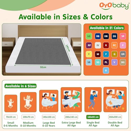 Image of OYO BABY Waterproof Dry Sheet Single Bed 72x36 Inch | Quick Dry, Breathable, Anti-Pilling Mattress Protector | for Babies, Adults & Seniors | Soft, Reusable Fabric for Comfort - Rani Pink