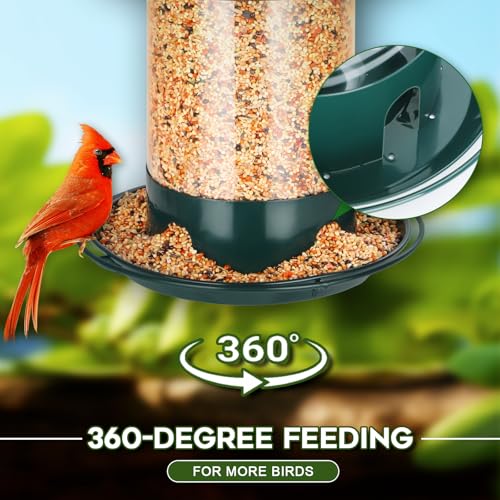 Gbekery-Metal-Bird-Feeders-for-Outdoors-Hanging-Weather-Resistant-Wild-Bird-Feeder-with-360-Degree-Feeding-Tray-Green