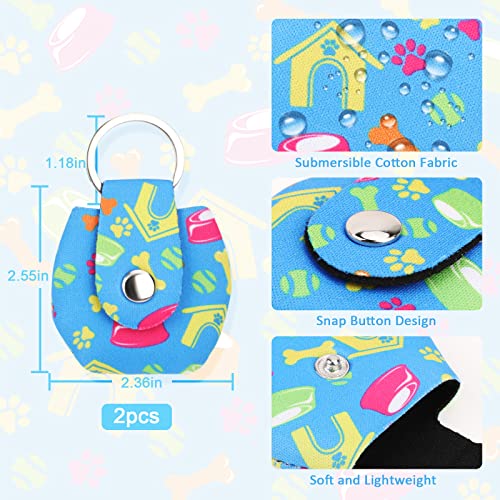 2Stück Hundemarkentasche mit Druckknopf,Hundemarke Military Hund ID Schalldämpfer Ring Dog Silencer geliefert Die Erkennungsmarken Adressanhänger für Hunde Katzen ID Tag Hundemarke Tiermarke,Blau