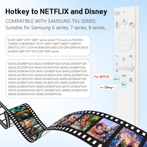 Image of BN59-01391A Solar Frame TV Remote Replacement for Samsung Smart TV with Voice Bluetooth Rechargeable Solar Cell, Compatible with Samsung 2020 to 2025 Neo LED 4K Ultra HD TV Samsung Frame Remote
