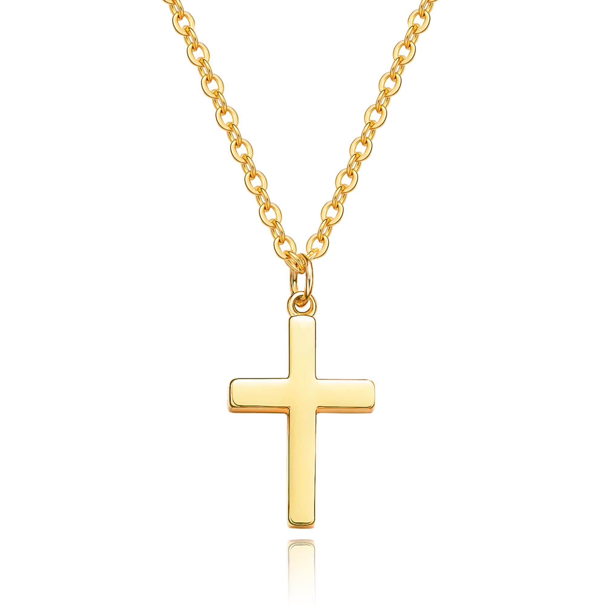 Cross Necklace for Women - Dainty 14K Gold Plated/Sterling Silver/Rose Gold Layered Cross Pendant Simple Cute Necklaces for Women Trendy Jewelry Gifts