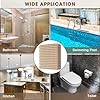 Drydiet 8 Pack Drainage Tiles Modular Interlocking Floor Tiles with 1 Pc Plastic Hammer 12 x 12 Cushion Mat Non Slip Rubber Floor mat with Holes for Pool Bathroom Deck Kitchen Patio (Beige)