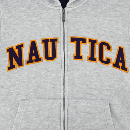 Image of Nautica Boys' Long Sleeve Fleece Full Zip Hoodie, Comfortable, Relaxed Fit