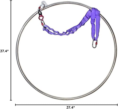 Miniatura 10 de PRIOR FITNESS Aerial Lyra - Juego de aros de suspensión para adultos, anillo profesional, fitness, acero inoxidable, un solo punto, kit de equipo de