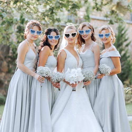 4/6/8/10/12 Pack Bachelorette Sunglasses Heart Sunglasses Vintage Heart Shaped Glasses for Women Bridal Party Wedding4