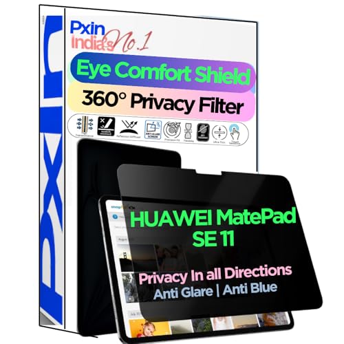 Image of PxIn Tablet Privacy Screen Guard compatible with HUAWEI MatePad SE 11 | No.1 | Anti Glare | Anti Blue Light | Anti UV | 4 Way Privacy Filter | 360 Privacy | Eye Protect