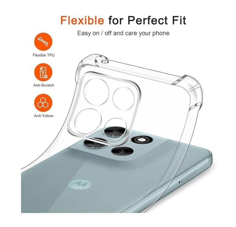 Image of REALCASE Silicone Oppo Reno 15 Pro 5G Back Cover Case, Scratch Resistant Protective Crystal Clear Transparent Shock Proof Bumper Back Cover Case for Oppo Reno 15 Pro 5G