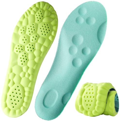 Image of 4D Cloud Insoles for Men and Women, Arch Support Insoles, Memory Foam Insoles, Shock Absorption and Cushioning Sports Shoe Insoles (Green, XL (Men 9-11 /Women 10-11)