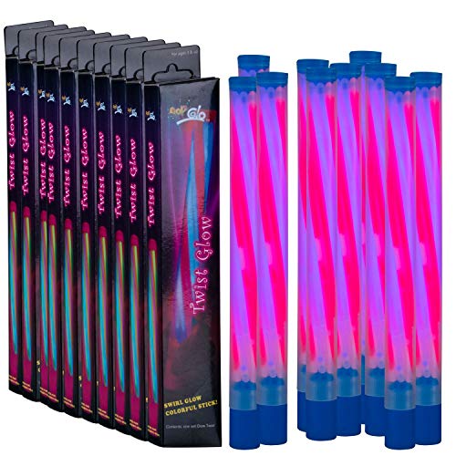 10x Knicklicht-Twister ROT/BLAU inkl. 80 Knicklichter (wiederverwendbar)