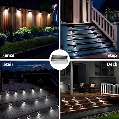 MoonGeGe Solar Outdoor Deck Lights: 10Pack 30LED Fence Solar Step Outside Lights Waterproof,Stainless Steel Outdoor Stair Fence Porch Lights Lamp Solar Powered Outdoor Lighting for Wall Garden Décor - Image 7