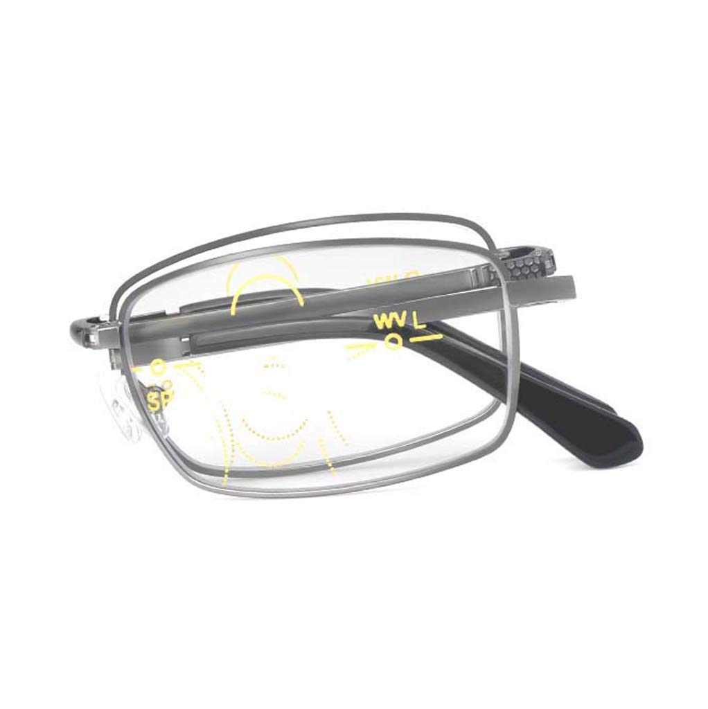 Lesebrille aus reinem Titan, faltbar, tragbar, Nah- und Fernverwendung, automatischer Zoom, hochauflösend, Ultraleicht, antiblau, alte Brille
