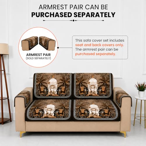 Image of Homerz Premium 'Luxe Series' Sofa Cover | Holland Velvet Fabric | Smooth Finish | Anti-Slip Fleece Backing Couch Protector (Maharaja, 2 Seater, Seat Cover with Backrest)