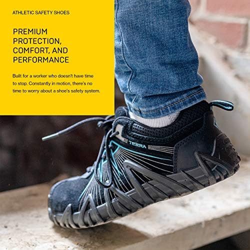 Terra Women's Spider X Low Composite Toe Water-Resistant Safety Industrial Shoe, Black/Aqua, 8 | Image 4