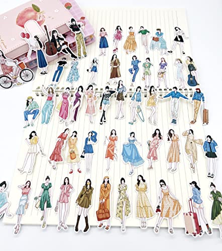 YUTOU Pack of 102 scrapbooking stickers, washi stickers, fashion girls, stickers, diary planner stickers, scrapbook stickers - Image 4