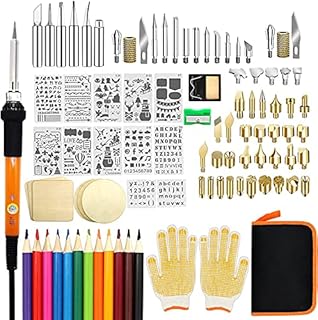 Wood Burning Kit, 110 Pieces Wood Burning Tool with Adjustable Temperature 200~420°C, Professional