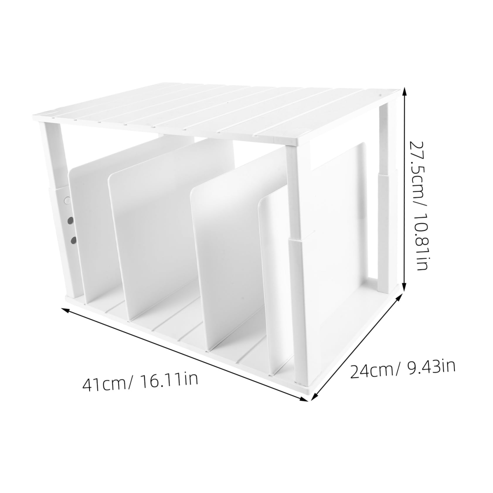 Organizador de Armario de Doble Capa Blanco 4 Separadores Abs | Divisor de Estantes Ajustable, Bordes Redondeados sin Rebabas, Base Estable Antideslizante