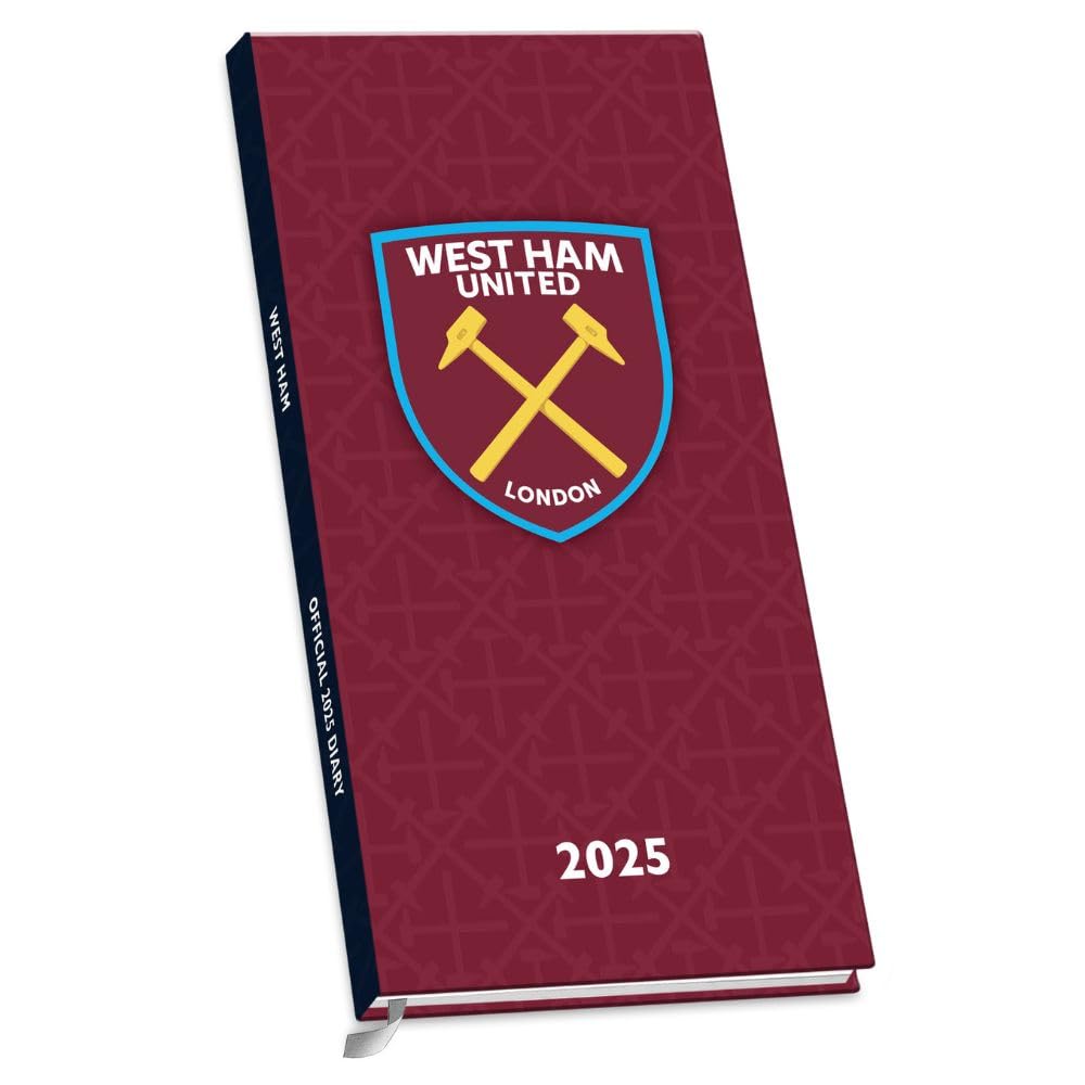 2025 Diary West Ham United FC Week to View Slim Pocket Football Diary Diary Official Product
