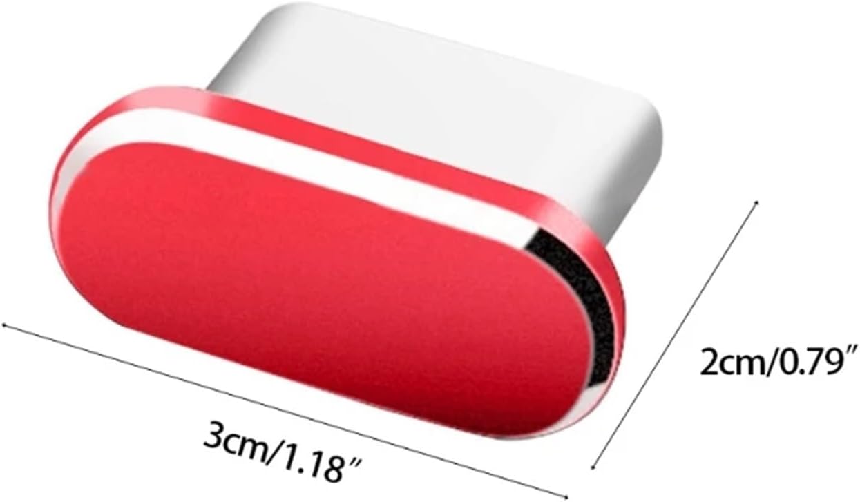 USB C Dust Plug 20PCS Type-C Anti Dust Plug Ports Dustproof Accessories for Port Protection(Red)