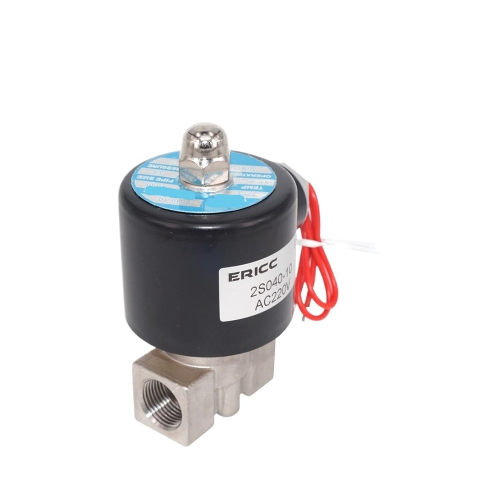 1 vanne fermée série 2S 1/4" 3/8" 1/2" 3/4" 1" en acier inoxydable valve magnétique eau huile gaz valve pneumatique (2s160-15, AC380 V)
