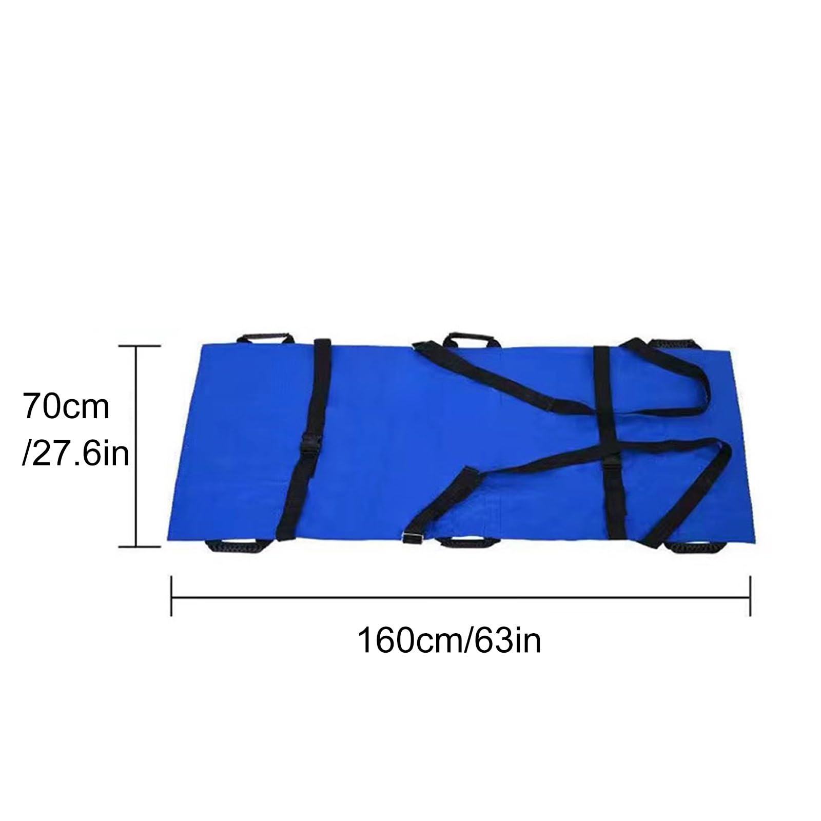 Brancard d'urgence pliable avec poignées, for le transport des patients et l'évacuation des victimes(Blue,63in*27.6in sling)