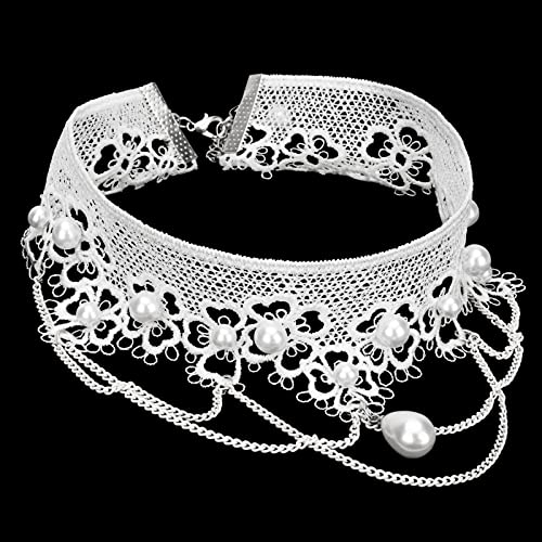Lace Choker Necklace Gothic Jewelry Accessories, Elegant Goth Collar Necklace for Women Halloween Cosplay4