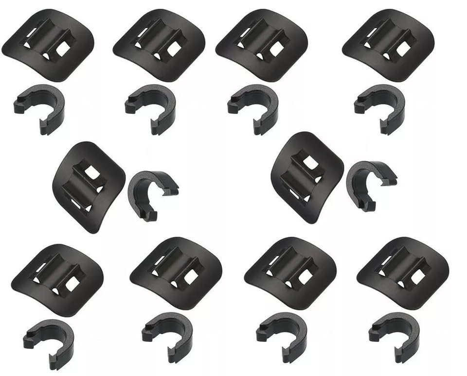 WCS 10pcs Road Bicycle MTB Bike c-Clips Clamps housing Hose Guide with Adhesive seat for Brake derailleur Shift Cables or Oil Tube,