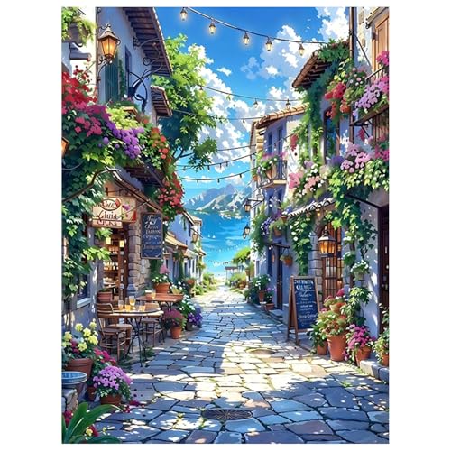 Paysage Peinture Numero Adulte, Paysage Coloriage Par Numero Adulte, Peinture par Pour la Décoration de la Maison 40x50cm