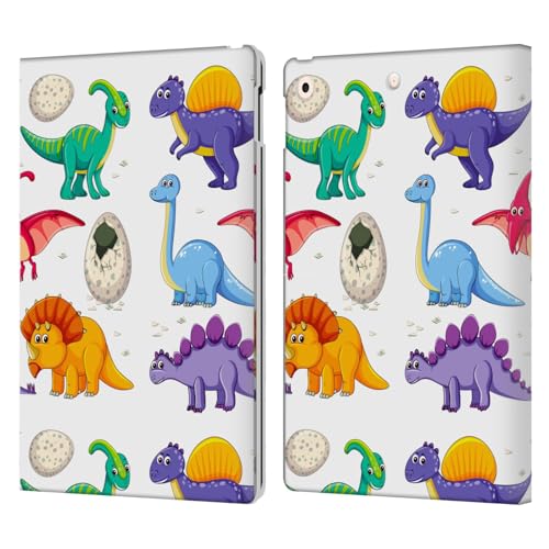 Étui portefeuille en cuir Haroulita Dinosaures pour Apple iPad 10.2