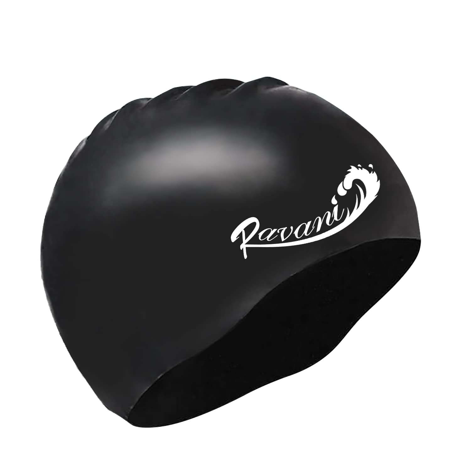 Ravani Silicone Swim Cap.Unisex Swimming Cap for Women Swimming Men,Suitable for All Haircut Long,Short,Curly,Afro Hair,High Elasticity fits All Heads and Size,Eliminates Drag Makes You Swim Faster