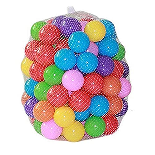 Kaptin 5.5cm 100PCS Soft Plastic Kids Play Ball,Ocean Ball,Colorful Ball Fun Ball Kids Ball Swim Pit Toy Ball Tent Toddler Ball Play Balls for Indoor & Outdoor (Mix Colour)