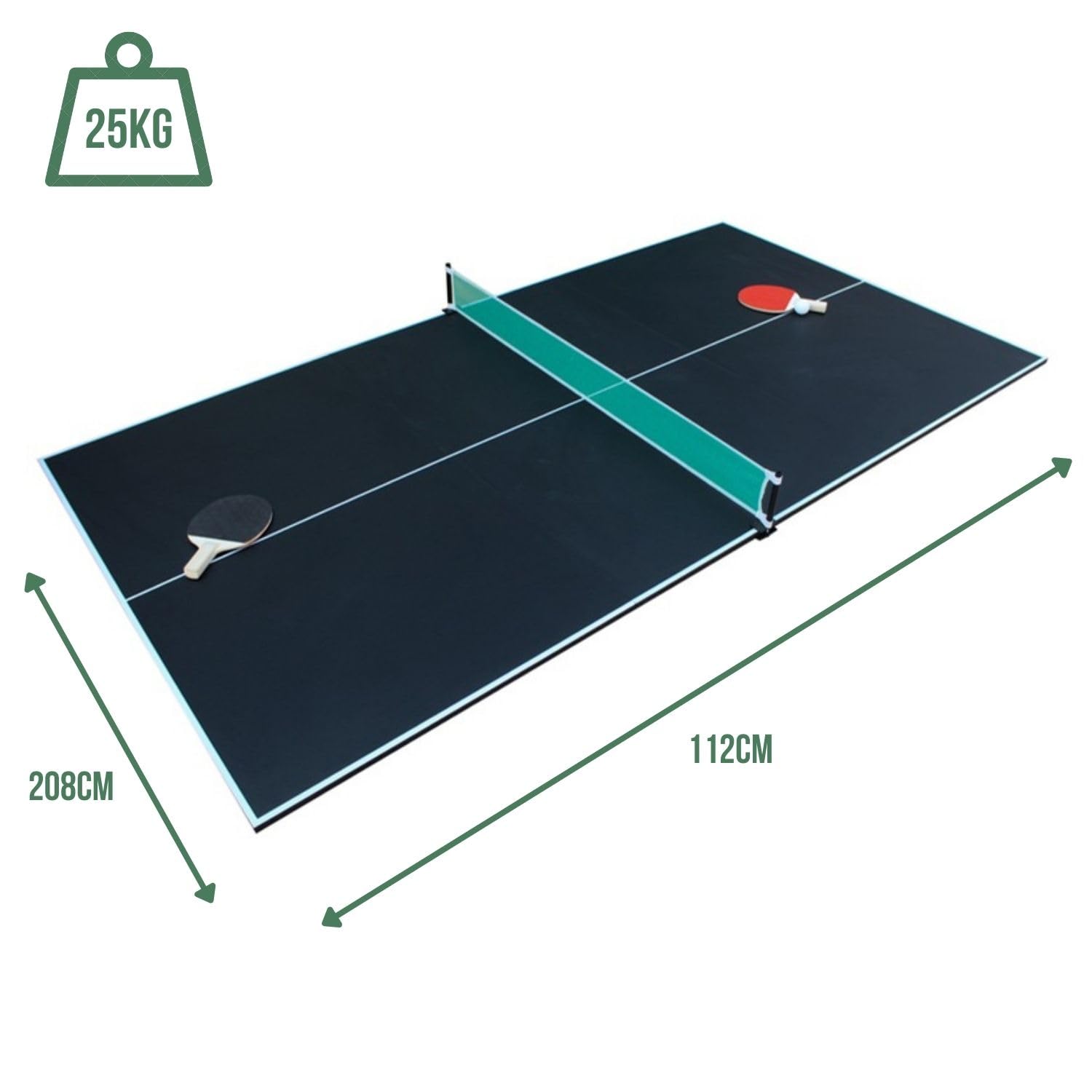 SOKKER Plateau de Ping-Pong Pliable en 3 Panneaux, 208 x 112 cm, avec Filet, Raquettes et Balles