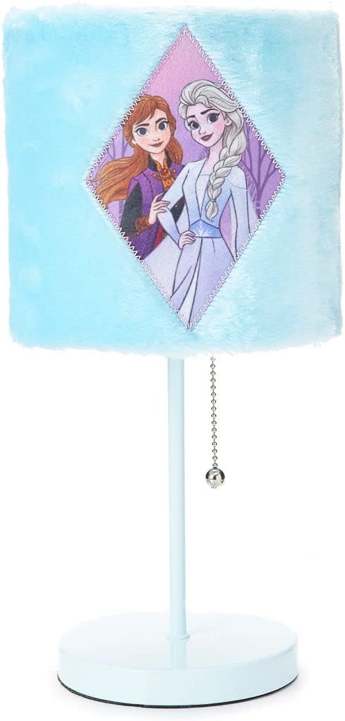 Idea Nuova Disney Frozen 2 Anna and Elsa Plush Shade Table Lamp, Blue
