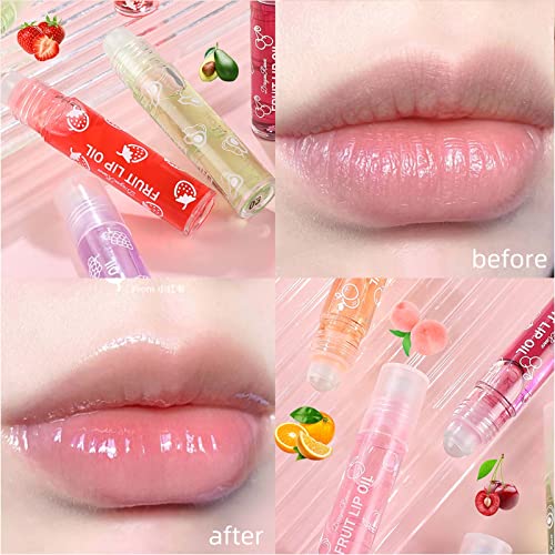 Prreal 6 PCS Fruit-Flavored Lip Gloss, Moisturized Fresh Lip Glaze,Transparent Colorless Moisturizing Lip Lotion Lip Plumper, Roll on Lip Gloss Balm, Liquid Lipstick Lip Oil for Lip Care - Image 7