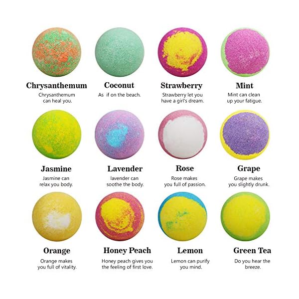 Bath-Bombs-Bubble-Bath-Organic-SPA-Gift-Set-12-XXL-5-OZ-Bath-Salts-Coconut-Oil-Flavie-Natural-Fizzie-Relaxing-to-Moisturize-Dry-Skin-for-Women-Girlfriend Bath Bombs, Bubble Bath, Organic SPA Gift Set 12 XXL 5 OZ, Bath Salts, Coconut Oil, Flavie, Natural Fizzie Relaxing to Moisturize Dry Skin for Women, Girlfriend