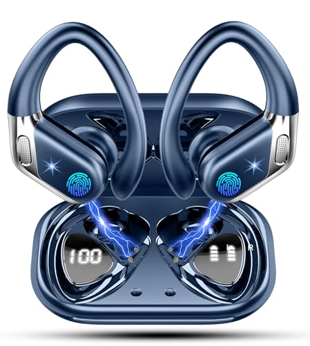 Bluetooth Sport Kopfhörer, Bluetooth 5.4 HiFi Stereo Kopfhörer, 50H Wireless Kopfhörer CVC 8.0 Geräuschunterdrückung, USB-C Schnellladung, IP7 Wasserdicht Bluetooth Kopfhörer für Laufen Gym Laufen