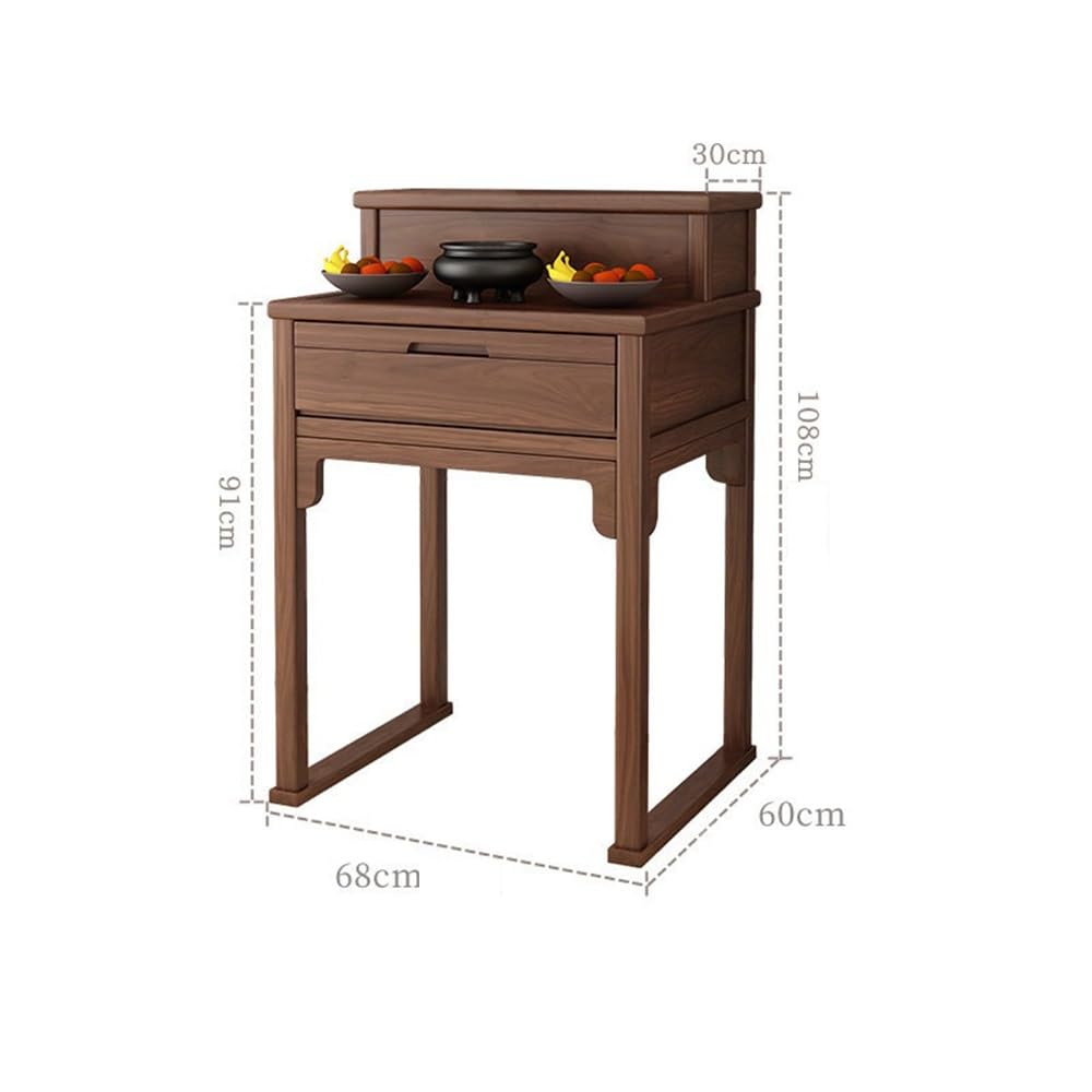 Mesa de Altar China Mesa de Altar Madera Maciza | Inicio Escritorio de Adoración Santuario Zen(Bruin,Pequeño)