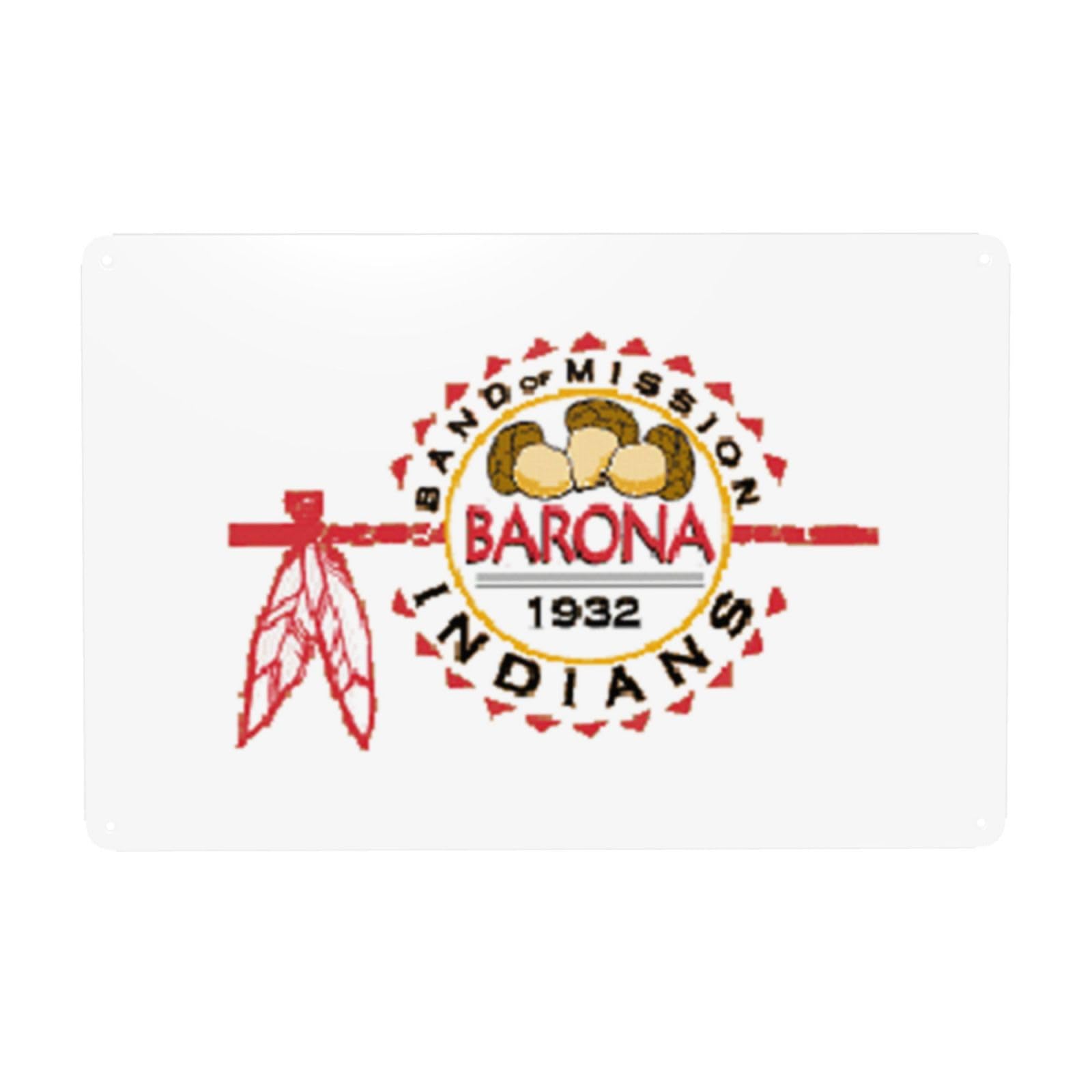Bandera Ranxeria Barona Tin Signs 8x12 Inch Funny Vintage Metal Sign Man Cave Decor Garage Wall Decor