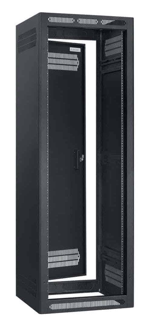 Lowell LER-3527-BAV LER Series 35U x 27 Inches Deep Enclosed AV Rack with Accessory Bundle; Recessed Rear Door with Key Lock; Welded Sides with Vents; Configurable Top with 7U Opening