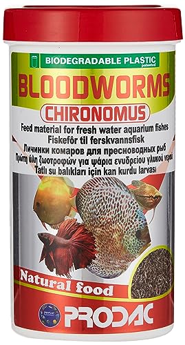 prodac BLOODWORMS CHIRONOMUS Larvas vermelhas de Mosquitos 250 ml 20 g