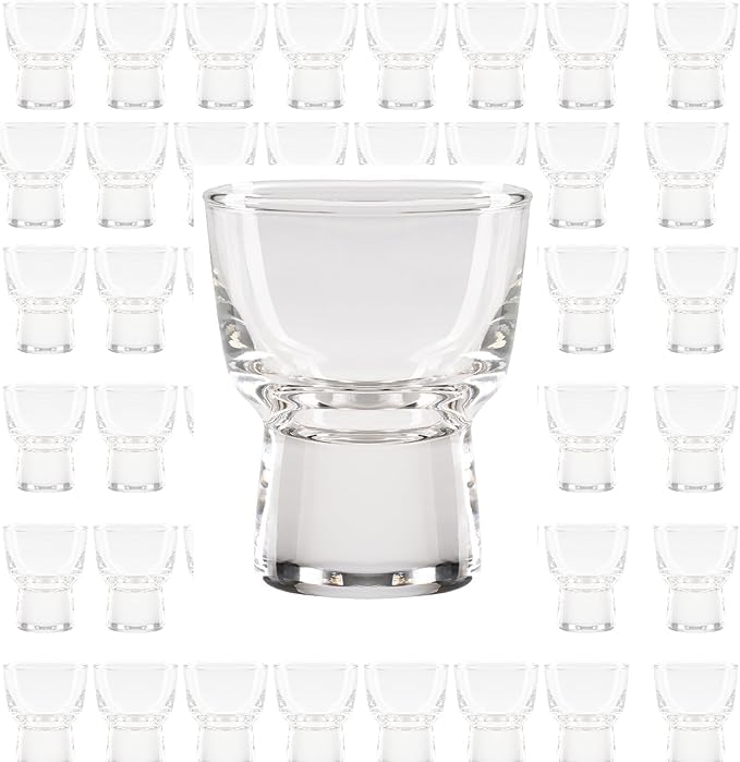 LEMONSODA Haiku Sake Shot Glass Set- 2oz Crystal Shot Glasses for Sake, Tequila, Whiskey, Vodka, Gin - Great for Tequila Tastings, Gifts, Parties, Unique Pieces (Set of 48)