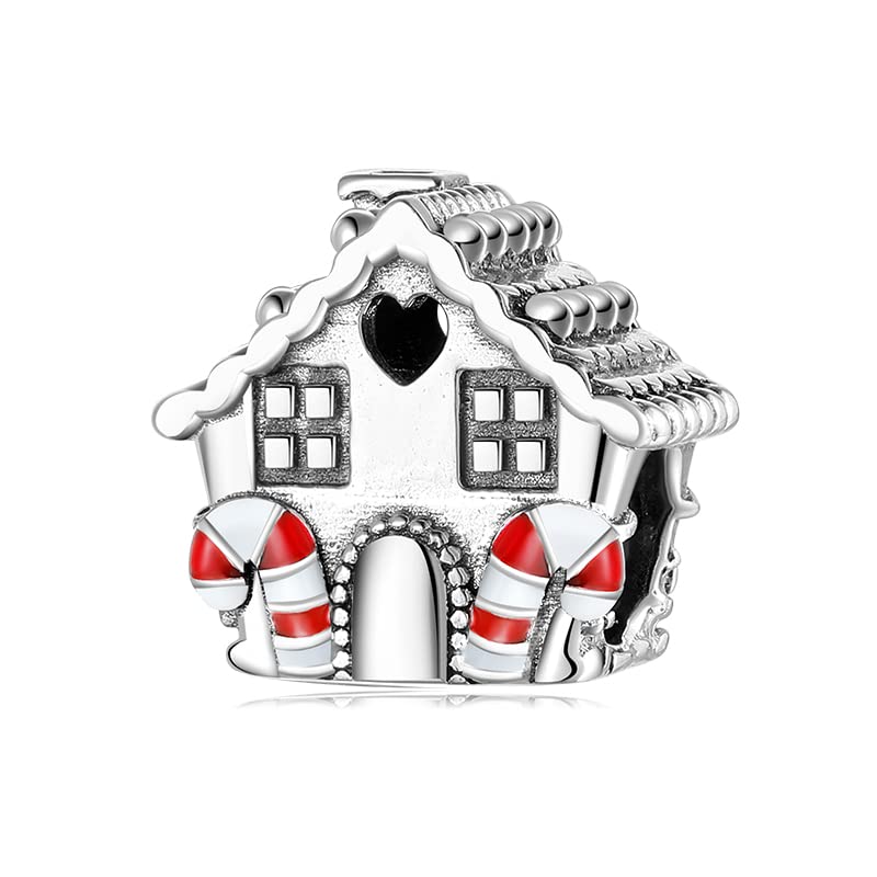 Charm Casa di Dolci Natalizia Natale Zucchero Panna in argento 925 - Les Folies per Pandora