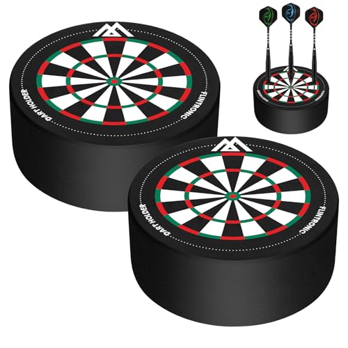 flintronic Dartpfeile Halterung, 2PCS Mini Zielscheibe, Mini Dart Dock Soft- & Steeltip Darts, Professionelles Dartscheibe Zubehör, Schwarz