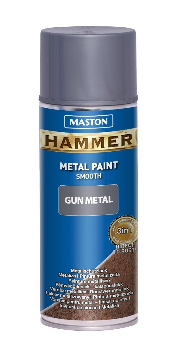 Maston Spray Paint Hammer Smooth Gun Metal Grey 400Ml 6412490035747