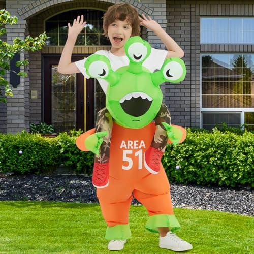 Disfraz inflable de alienígena para niños y adolescentes miniatura 3