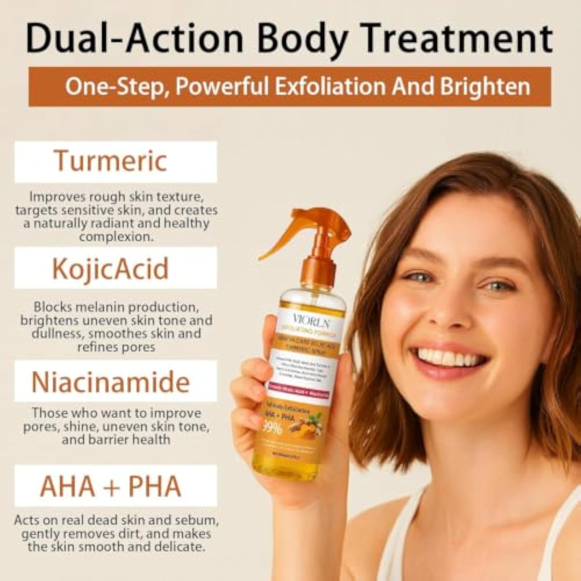 Peel Shot Kojic Acid Turmeric Body Exfoliator Spray