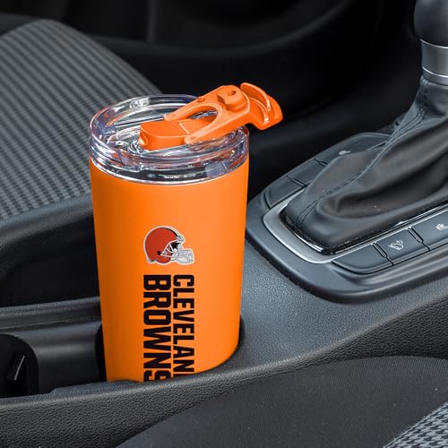 Image of Rico Industries NFL Football 24oz Stainless Steel Tumbler with Lid and Dual Functioning Lid