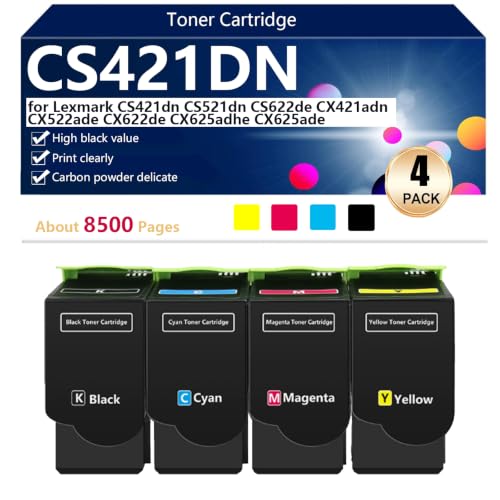 Toner CS421DN Lexmark CS622de CX625ade pour vos dossiers de bureau fluides
