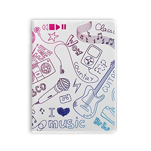 Carnet de notes avec couverture souple motif musique illustré et casque audio